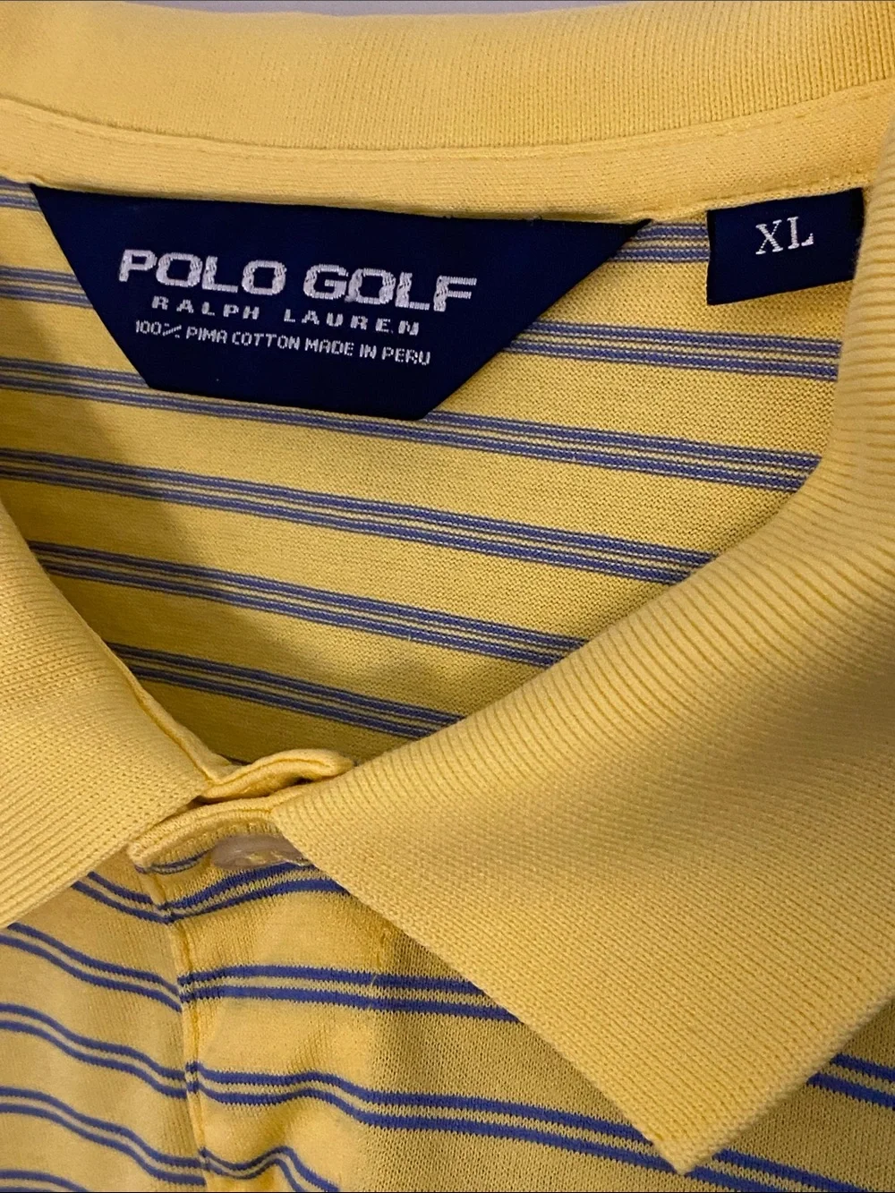 2 Polo Golf Striped Polo Shirts 100% Pima Cotton Size XL